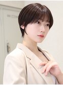 大人かわいいショート/丸みショート/透明感カラー