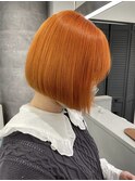 ハイトーンボブミルクティーベージュピンクベージュダブルカラー