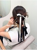 個性派お呼ばれヘアセット/ヘアアレンジ/カチモリ/シニヨン