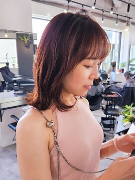 エイス 梅田 中津(Ace) くびれボブ ピンクベージュカラー