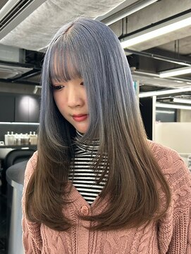 透明感シルバーグレージュ/デザインカラー/グラデーション