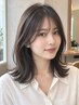 暗髪でも軽やか『顔まわりカット×透明感カラー』髪質改善TR付き￥15400