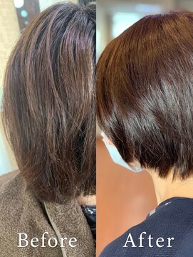 アークスヘアー 艶感べージュ★スタイリング簡単♪小顔見せ丸みショート