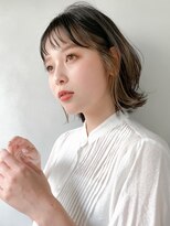ベビーバングボブルフナチュラルカールビターショコラベージュ