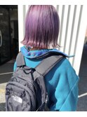 #外ハネボブ#ピンクバイオレット#ノースフェイス