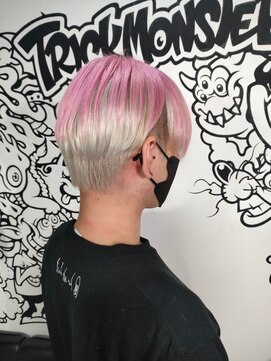 トリックストア(TRICK STORE) 白×ピンク☆メッシュ風カラー