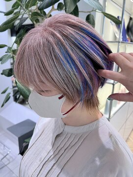 ステア ケース(stair case) 最高な肌馴染み　白髪ぼかしピンクベージュ インナーカラー