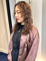 ヴヴ(Bub)&nbsp;orange browne/オレンジブラウン　センターパート　ロングパーマ