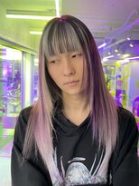 レコ 渋谷(LECO) ホワイトシルバーパープルハイトーンデザインアンブレラカラー