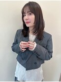 グレーアッシュストレートレイヤーミディアム