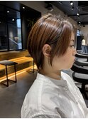 縮毛矯正×丸みショート
