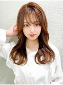 シャギーレイヤー韓国ワンホンヘアシースルーぱっつん前髪