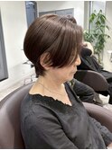 くびれショートボブ40代50代グレイカラー白髪染め白髪ぼかし