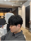 MEN’S HAIR/ブルーブラック/フェザーパーマ/船橋