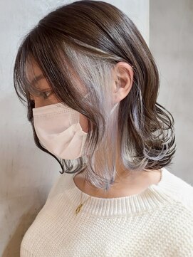 エリマ 武蔵小杉(elima) ダブルカラー切りっぱなしボブミルクティーベージュ30代武蔵小杉