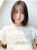 20代30代◎イメチェン暗めショートボブ×シースルーバング