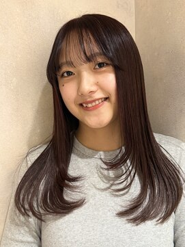 フェイス 石川町 (FACE) 顔まわりレイヤー×ワインレッド