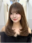 ミディアム重めレイヤーワンカール
