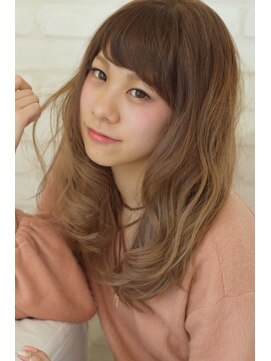 エイルヘアーガーデン(EIL hair Garden) 【EIL久留米】デザインカラー☆斜めバング×フェザーロング