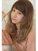 【EIL久留米】デザインカラー☆斜めバング×フェザーロング