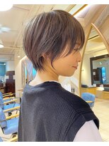 ネオリーブ モカ 川崎チネチッタ店(Neolive mocca) 20代30代40代大人可愛いひし形ショートボブ　グレージュカラー