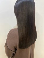 アンセム(anthe M) ツヤ髪ナチュラルベージュ前髪カット髪質改善韓国トリートメント