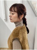 ヘアアレンジ　三つ編みヘアアレンジ　結婚式ヘア　20代
