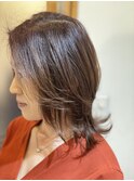 大人女性、トレンド レイヤースタイル 30代 脱白髪染め
