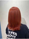 ブリーチ2回～高発色深みオレンジカラーサンシャイン通り