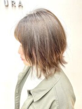 ブルー 盛岡店(BLUE) 黒髪/グレーベージュ/レイヤーロング/前髪パーマ/