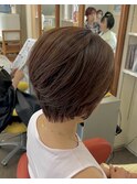 大人ショートボブ ココアブラウン