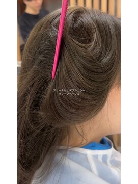 メゾンアクア 表参道(Maison ACQUA) ☆ブリーチなしダブルカラー オリーブ オリーブベージュ