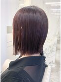 切りっぱなしボブ×バイオレットブラウン