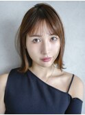 ボブミディアムショートおくれ毛前髪カット_F20156