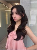 市野瀬裕奈/博多韓国ヘア/センター分け/レイヤーカット/暗め