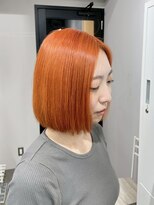 リグ 横浜(Lig.)&nbsp;ペールオレンジカラーブリーチ＆ダブルカラーミニマルボブ横浜駅