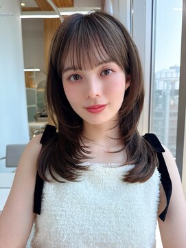 アフロート エル 錦糸町(AFLOAT L) 小顔に見える前髪！くびれレイヤー × オリーブグレージュ