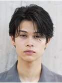 原宿フェザーパーマメンズカットセンターパートコンマヘアfifth