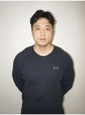メンズカット刈り上げセンターパートニュアンスパーマショート