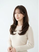 アボヘアー(Abo hair)&nbsp;ミディアムレイヤー韓国風ヘア抜け感顔周りカットレイヤーカット