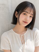 アディ 中野南口店(Addi)&nbsp;薄め前髪で軽く見せる暗髪切りっぱなしボブ