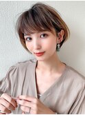 20代30代大人かわいい前髪ありのマッシュショート
