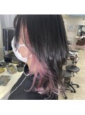 ☆ウルフカット、インナーカラー、ペールピンク☆10代20代30代