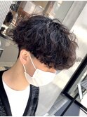 波巻きパーマメンズパーマメンズヘアツーブロックツイストパーマ