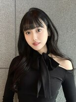 ノイズ エコル(Hair&Make NOISM ekolu )&nbsp;前髪パッツン韓国レイヤーカット×ブルーブラック