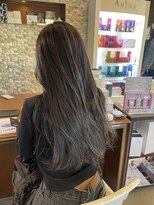 アチーブ ヘア デザイン(achieve hair design)&nbsp;バレイヤージュ暗髪ナチュラル透明感ツヤ髪ウェーブロング