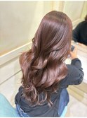 ラベンダーピンク/小顔/ワンレン/髪質改善/前髪