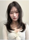 韓国風/レイヤー/小顔/前髪カット/髪質改善/グレージュ/透明感