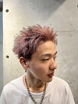 サロンリベルテ(salon Liberte) メンズブリーチスパイキーショートピンクカラーハイトーン