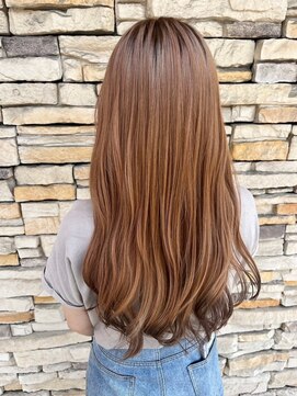 イーストハムヘッドショップ(EAST HAM head shop) ブリーチなしダブルカラー/艶髪カラー/コーラルベージュ/ロング